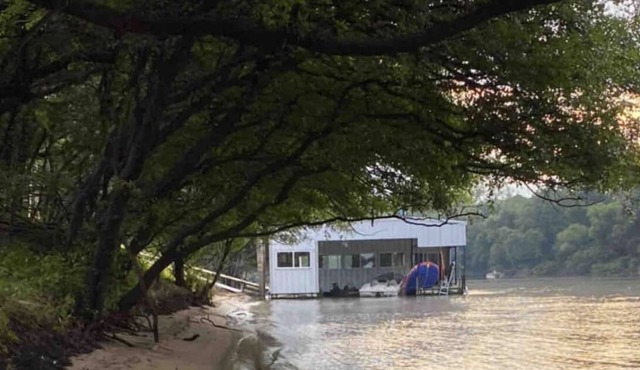 Floating Cabin on the Ouachita River