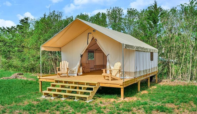 Gorgeous Safari Tent Perfect for an Eco Glamping Getaway in Coldspring, Texas
