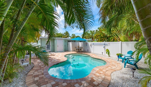 Home with Private Backyard and Heated Pool - Gulf Breeze Villa B in Holmes Beach