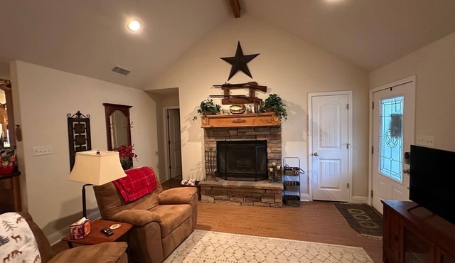 Our Happy Place is located in the gated community of Holly Lake Ranch.
