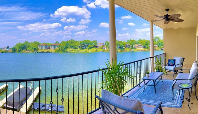 Stylish New Lake Condo with180° Lakefront View- Main Channel, Central Location!