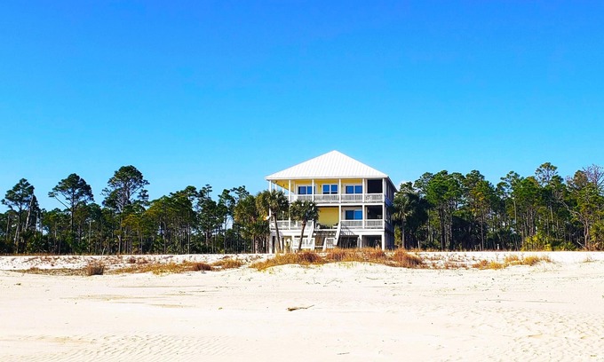 Port St. Joe House | Beachalicious: Secluded Beachfront Home- Huge Porches, Pet Friendly, Priv. Pool