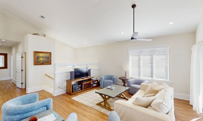 Plantation House | Beachfront home with a pool, game room, deck, grill, washer/dryer & central AC
