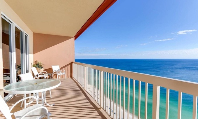 Panama City Beach Condo | Beachfront, Penthouse Floor, View from Master, Beach Service Available