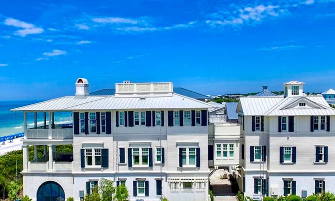 Seaside House | Beachfront Luxury in Seaside, Sleeps 24! Wow Porches & Gulf Views + 2 Bikes!