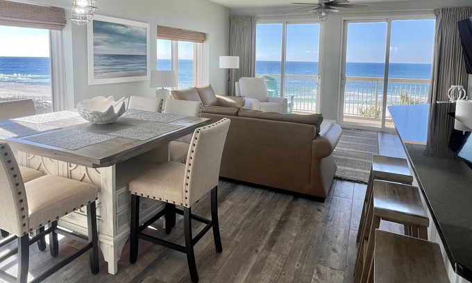 Panama City Beach Condo | CALYPSO BEACHFRONT @PIER PARK 3BR/3BA 3rd Flr CORNER! 4 BEACH CHAIR SERVICE!