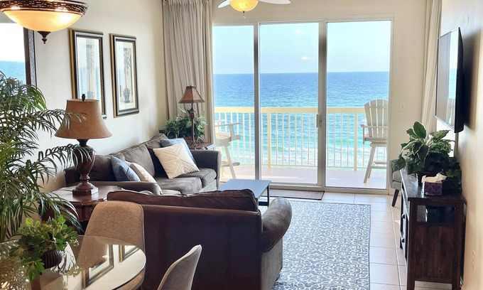West Panama City Beach Condo | Celadon 5th Floor 2 bedroom plus bunk room. Ocean-front living and primary BR.