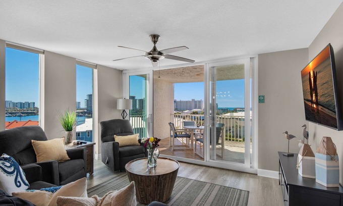 Holiday Isle Condo | ✨Corner Unit~Stunning 6th Floor Gulf+Harbor View~2BR Dolphin Point602A