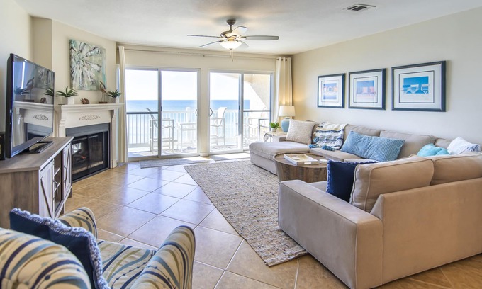 Seacrest Condo | Expansive view of gulf from 2 balconies on private beach - steps from the sand!