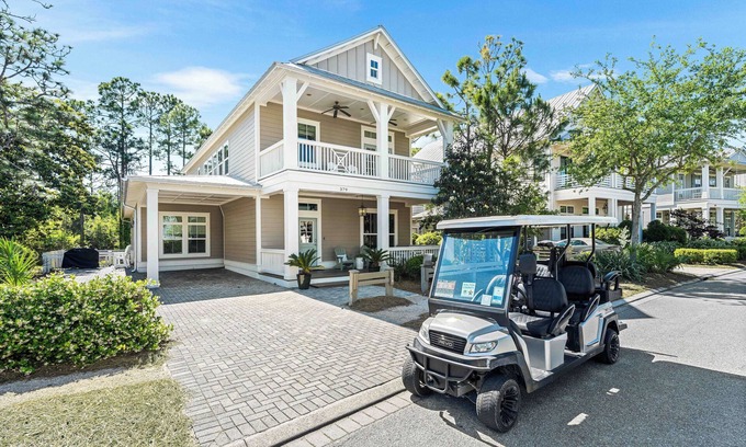 Watercolor House | Exquisite 4-Bedroom WaterColor Retreat with Bikes, Golf Cart, and Pet-Friendly Amenities!