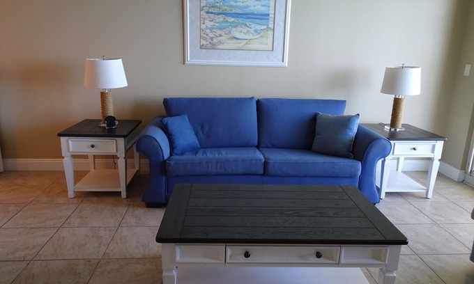 Lower Grand Lagoon Condo | Oceanfront Penthouse-Legendary Sunset Views -Free Beach Chairs & New 65” TV!