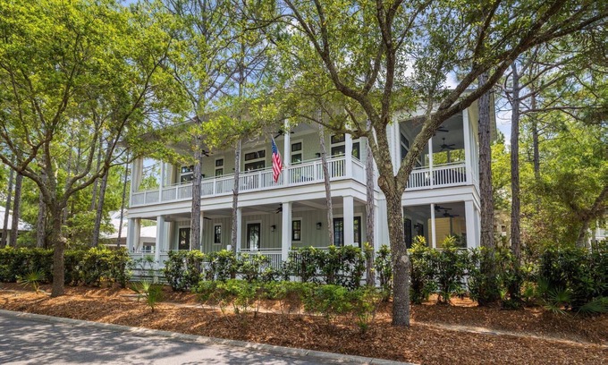 Watercolor House | Outdoor Grill! Sprawling Porches! Close to Camp Pool! Outdoor Shower!