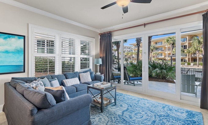 Santa Rosa Beach Condo | Pool front condo just steps to the private beach, hot tub, pools, gym on 30A!