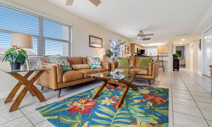 Pensacola Beach Condo | Regency Towers #208W, beach chairs, umbrellas, new leather couches!