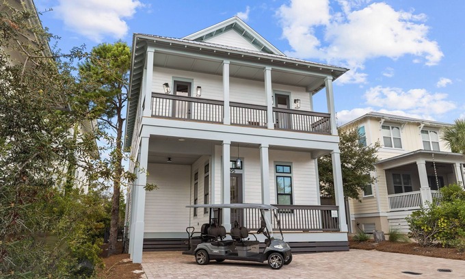 Santa Rosa Beach House | Salty Days: Brand New Home on 30A! Private Pool & Golf Cart!