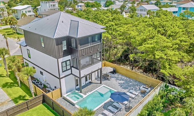 Frangista Beach House | Sandbar: Private beach steps away, Heated pool & hot tub, Golf cart, Game room