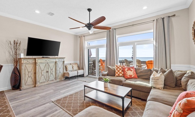 West Panama City Beach House | Southern Exposure - Beachfront - Sleeps 12 - Pool, Private Beach! FREE Golf Incl