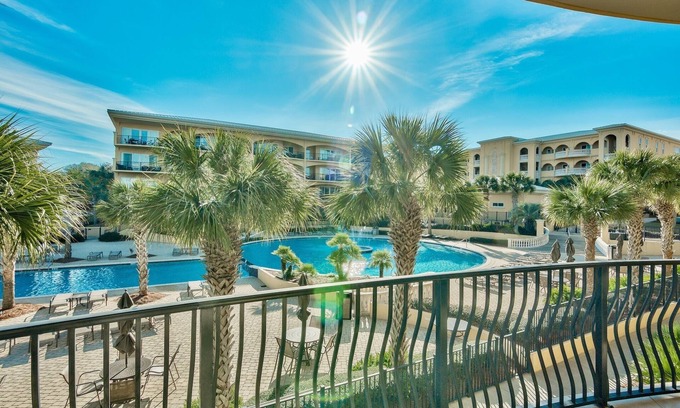 Santa Rosa Beach Condo | Spacious condo just steps to the private beach, heated pool, hot tub, gym!