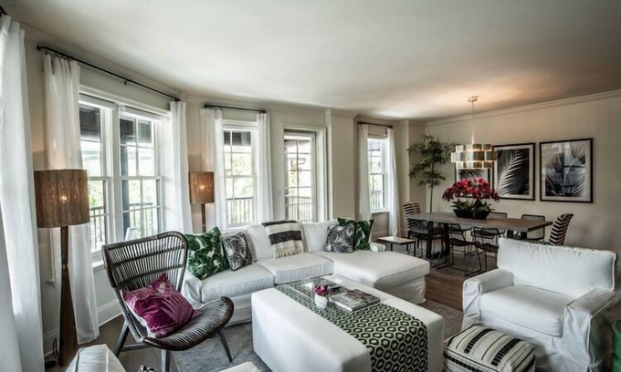 Rosemary Beach Condo | Square living, coastal style at On The Square/Luxe Condo Overlooks Rosemary Town Square/4 Bikes