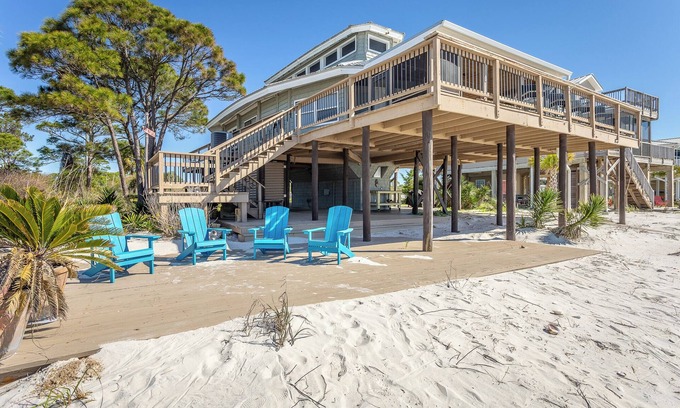 Alligator Point House | Tiki House is a Unique Beach Front gathering spot for family, friends and PUPs.