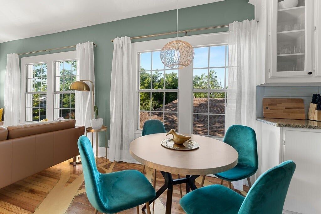 Kessler Apartment | Artsy urban retreat steps from Bishop Arts. Thoughtfully designed with creative touches, a dreamy coffee station, and a king bed you won't want to leave. Gated parking and a responsive host. Repeat guests say it's even more beautiful in person.
