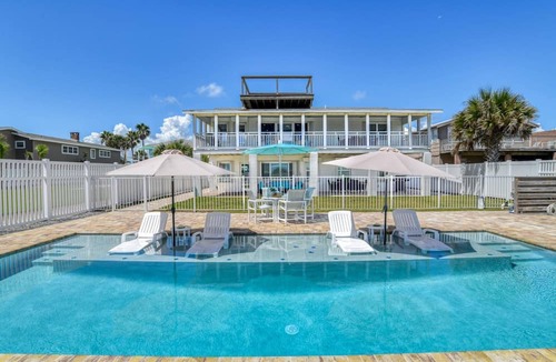 Butler Beach Apartment | BEACHFRONT NEW Heated POOL, Oceanfront Porch and View from Entire Living Space! Private Beach Access